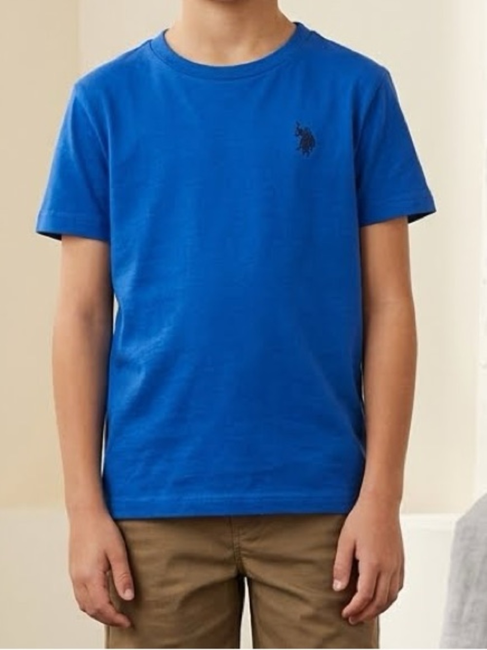 U.S. Polo Assn. Blue Crewneck T-Shirt with Black Neck Trim